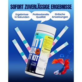 Wolmds Aquarium Test Strips - 8-in-1 Aquarium Water Test Case: Quick & Precise JBL Water Test for Fresh & Salt Water, 50 Strips for Measuring Nitrite, Ammonia, pH, Hardness & JBL Test Case