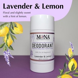 MONA BRANDS | Aluminum Free All Natural Deodorant for Women & Men | Baking Soda & Synthetic Fragrance Free, Hypoallergenic, 100% Natural & Vegan Deodorant with Magnesium & Zinc Minerals | Womens and Mens Natural Deodorant for Sensitive Skin | Non-greasy,