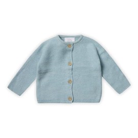 Stellou & friends Cardigan for Baby and Toddler with Buttons in Wood Look, Girls and Boys, High-Quality Clothing Made of 100% Cotton, Perfect for Autumn and Winter, Oeko-Tex Certified, Pistachio Green