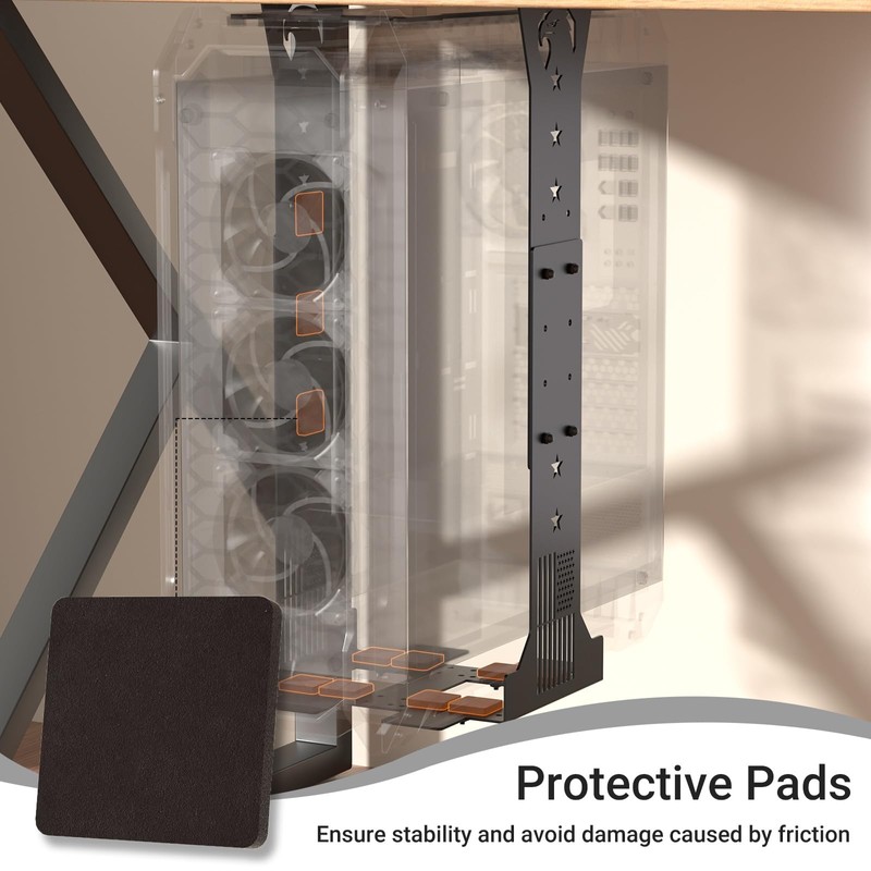 Adjustable Under Desk PC Mount - Black