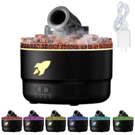 Cannon Humidifier, Humidificador Cañon Diffuser, Mini Aroma Blast Canyon Silent Turret Mist De Aromas Vapor Rocket Difusor Shoots Ball Smoke Air Rings for Essential Oils Home Bedroom Auto 7 Led Lights