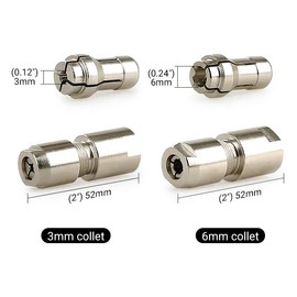 3mm & 6mm Angle Grinder to Straight Chuck Adapter (5/8-11 Arbor) - Metal/Wood/Stone Grinding & Polishing - Compatible with Angle Grinders, Rotary Tools, Drills - Heavy Duty Conversion Kit (3mm+6mm)