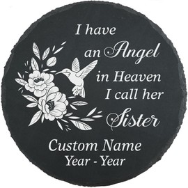 Sister Memorial Garden Stone Memorial Gifts for Loss of Sister Memorial Plaque Slate in Loving Memory of Sister Grave Decor Sympathy Stone