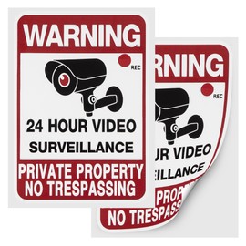 Linkidea Video Surveillance Sign, No Trespassing & Security Warning, Surveillance Camera-Recording Sign for Home, Company, and Property safety in public areas (2 PCS)