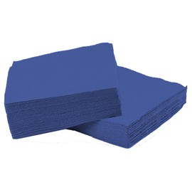 Navy Blue Napkins 100-4-Fold 2-ply 33 x 33cm Luncheon Napkins for Parties and Events - 100 Serviettes Blue - Strong, Durable and Sleek Blue Napkin