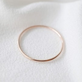 HUNTER & TROVE 14K Yellow or Rose Gold Filled Slim Stacking Ring Band (14K Rose Gold Fill, 7)