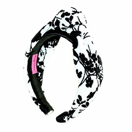 Kristin Perry Floral Top Knot Headband (Black & White)