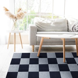 Carpet Tiles Peel and Stick, Self Adhesive Carpet Floor Tile 30 Tiles/30 sq Ft Anti-Slip Squares Soft Padded Carpet Tiles for Kitchen Bedrooms Indoor Outdoor(12" x 12")