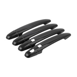 REPAIROCK 4pcs Exterior Door Handle Cover Car Door Handle Protector for Toyota 4Runner 2003-2010 Car Door Handle Protector with Keypad ABS Carbon Fiber Pattern Black