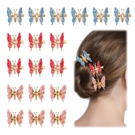 18Pcs Butterfly Hair Clips for Women Colorful Butterfly Hair Accessories Cute Hair Barrettes Aesthetic Shiny Butterflies Claw Clips for Women Thick or Thin Hair Headwear Gifts for Party Decor