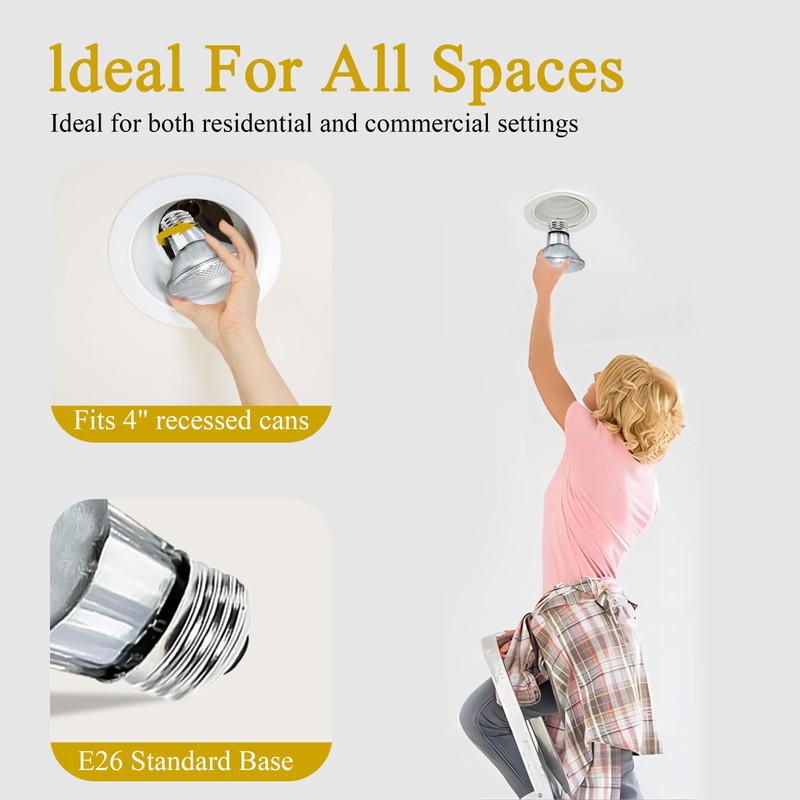 Lachesan PAR20 50W Halogen Flood Light Bulbs 12PCS, 120V, E26