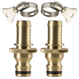 Gorilla Easy Connect Quick Connect Garden Hose Repair Kit Barbs With Integrated Male Quick Connector and Included Hose Clamps