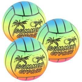 Beach Rainbow Balls: 3 Pieces Inflatable Beach Ball Mini Inflatable Pool Ball - Rave Party for Beach Swimming Pool Playground (Random Style) - 16 cm