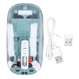 Bluetooth Wireless Mouse BT1 BT2 2.4GHz 3 Mode Silent Adjustable DPI Rechargeable Transparent Mouse for PC Laptop Tablet Green