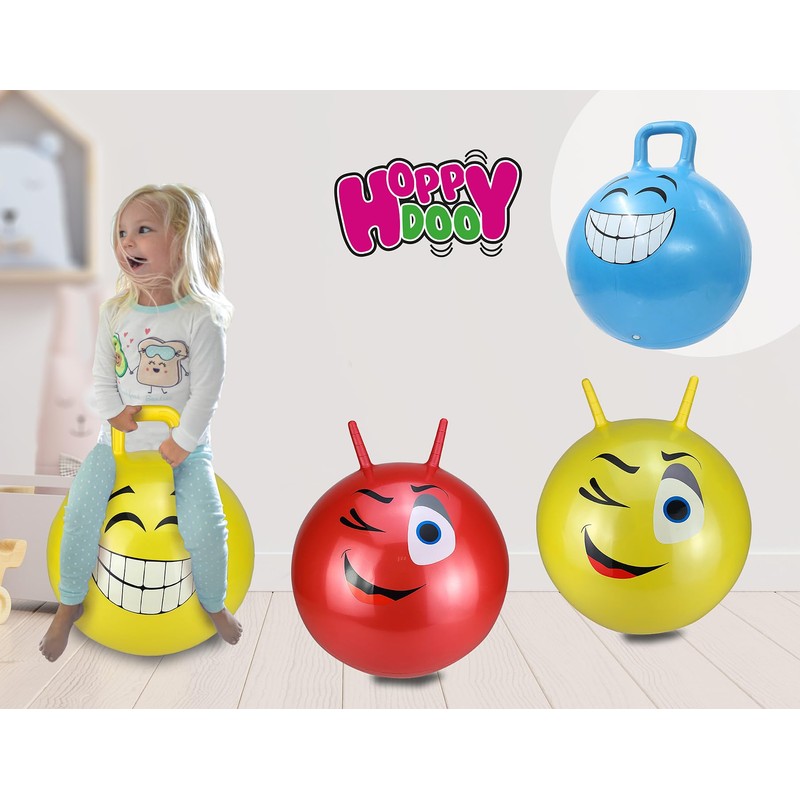 Jamara 460457 - Palla per saltare Smile giallo 450mm -