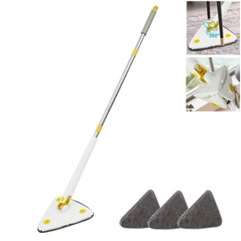 360 Triangle Mop Rotatable Adjustable Mop Floor Wall Car Cleaning Tool (4 Pads Only)