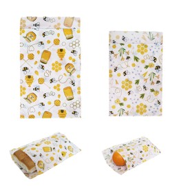 Eco Friendly Reusable Food Storage Bags - 2 Packs | 2 Styles, Organic Beeswax Wraps Reusable Snack Bags, Eco-Friendly Food Bags - Sustainable Gifts