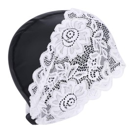 Fashion Lace Fabric Swimming Cap Swim Cap Large Elastic Long Short Hair Bathing Turban Head Cover Wrap for Women Girls