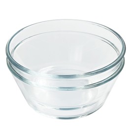 VIPHIEC Tempered Glass 13oz Dessert Bowls Set of 2, Ramekins Oven Safe, Microwave Safe Bowls, Ice Cream Bowls, Bouillon Cups, Sauce Bowl Set, Small Serving Bowls for Side Dishes