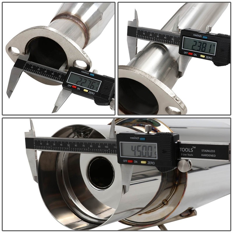 DNA Motoring CBE-HC923 CBEHC923 Stainless Steel Catback Exhaust System