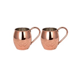 BABY SHOWER CHOCOLATE Moscow Mule Copper Mugs - Set of 2 - Solid Copper Hammered Mugs, 500 ml Drinking Glass