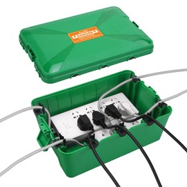 Outdoor Electrical Box, Blumway IP54 Waterproof Outdoor Outlet Covers Weatherproof,Fluorescent Label, Covers Protect Outlet, Plug,Power Strip,Timer, Socket,Holiday Light Extended Line (Green)