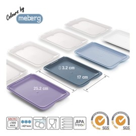 meberg 4er Set hochwertige Aufschnitt-Boxen Wurstbox Wurstdose platzsparend stapelbare Stapelboxen Pastell Vorratsdosen integrierte Servierplatte Frischhaltedose (4er Set)