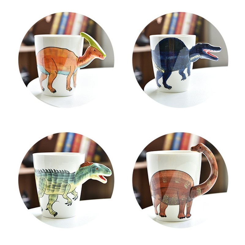 400ml Dinosaur Shaped Mug Cute Animal Ceramic Mug Office Mug
