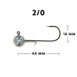 Zanderfang Jig Heads Set Fishing Hooks - Jig Head Size 2/0 for Rubber Fish 8 cm to 11 cm - 20 Jig Heads Set - 10 Snaps Fishing - Lightweight Jig Hooks 4 x 3g 5g 7g 10g 12g
