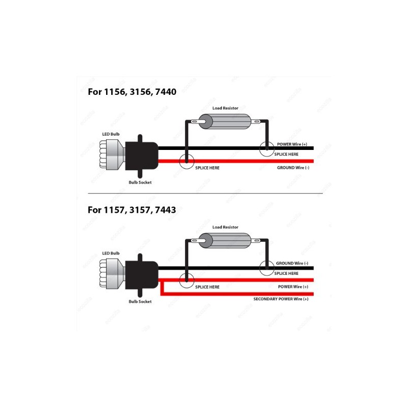 LEDpartsNow Pair of (2) 50 Watt 6 Ohm Load Resistors