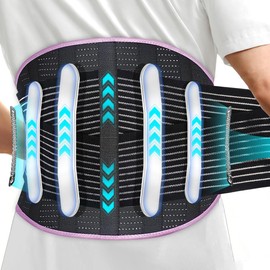 COMFORCE Back Support Belt for Men and Women, Lightweight Back Braces for Lower Back Pain Under Clothes, Breathable Adjustable Lumbar Support for Yaha, Sciatica, Herniated Disc, Heavy Lifting, Scoliosis(Purple)