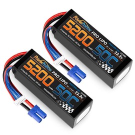 Hobbypower Powerhobby 6S 22.2V 5200mAh 50C Lipo Battery w EC5 Plug 6-Cell (2 Pack) Fits : Helicopter Heli Airplane Car