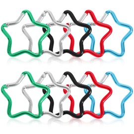 Toddmomy Aluminum Star Shaped Carabiner Clip, 10Pcs Small Carabiner Clips Mini Key Ring Clips Quick Release Climbing Buckle Loaded Clip for Home Rv Camping Fishing Hiking Traveling