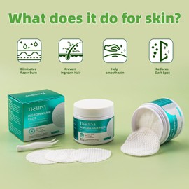 Ingrown Hair Pads Exfoliate to Help Prevent Razor Bumps – For Underarm + Bikini Area – Compostable for Daily Use – 50 pads