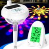 FirstE Solar Wireless Pool Thermometer with Dynamic Light Show |