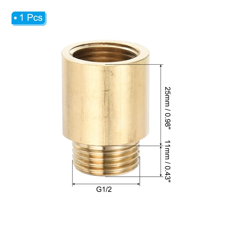 PATIKIL Shower Head Extension Arm, Copper G1/2 Male to Female
