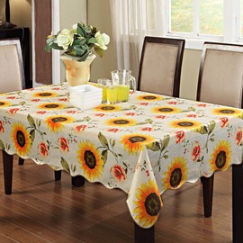Sunflower Indoor Outdoor Vinyl Tablecloth Oblong(Rectangle)-60" x 90"