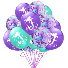 Mermaid Princess Balloons Set Mermaid Latex Balloons 12 Inch Decorative Balloons Party Decoration Birthday Holiday Anniversary Entrance Ceremony Graduation Photography Backdrop Instagram Kids