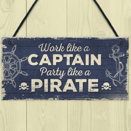 RED OCEAN Funny Nautical Sign Captain Pirate Bar Pub Man Cave Kitchen Plaque Party Friendship Gift For Men