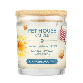One Fur All, Pet House Candle - 100% Soy Wax Candle - Pet Odor Eliminator for Home - Non-Toxic and Eco-Friendly Air Freshening Scented Candles (Pack of 1, Sunwashed Cotton)