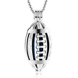 AIWENXI American Football Urn Necklace for Ashes of Loved Ones Keepsake Cremation Pendant Memorial Locket Urn Jewellery for Women Men