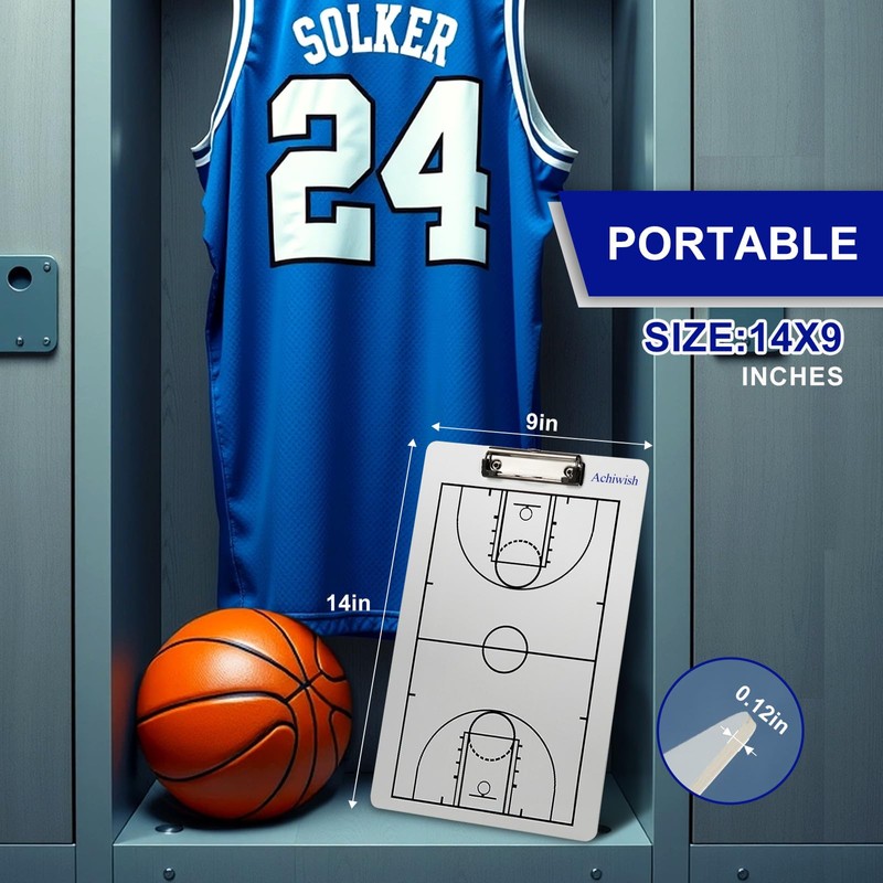 Basketball Clipboard for Coaches, Premium Durable Dry Erase Basket Ball