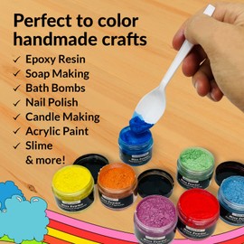 Pigment Powder for Epoxy Resin Mica Powder for Epoxy Resin Candle Dye Epoxy Resin and Bath Bomb Coloring Soap Making Resin Color Pigment Resin Dye Colorant Soap Dye Candle Making Pearl Pastel Set