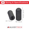AlveyTech Black Rubber Tips for 5/8" Flat Wheelchair Brake Handles