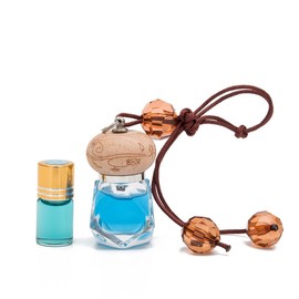 THY COLLECTIBLES Fragrance Oil Aromatic Perfume Oil Locket Pendant- Ocean Scent 10ML Prefilled Elegant Quadrangle Glass Bottle And An Extra 3ML Refill-Nice Hanging Decoration Display For Home Or Car