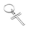 BAORIVER Cross Keychains Christian Jewelry - 2 Corinthians 5:7 Holy