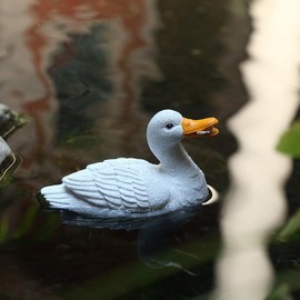 WEIZHIBA Floating Resin Duck Figurine Pond Décor Garden Lawn Patio White,6.7x3.54x4.33in