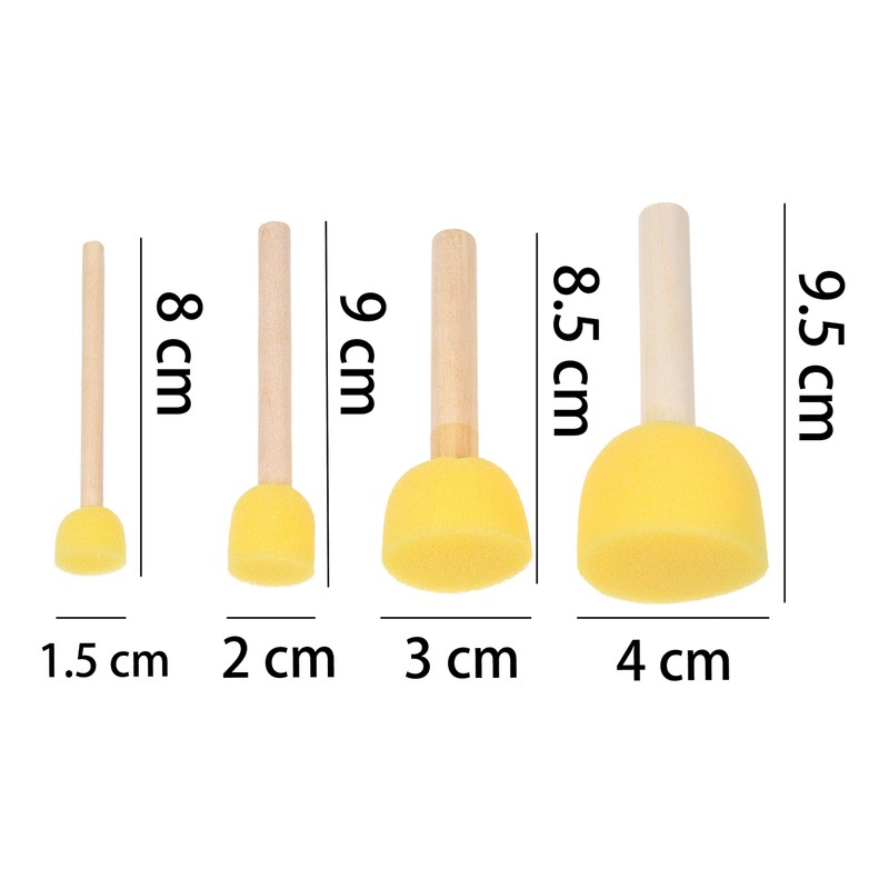 Kare & Kind 30-Piece Round Sponge Brush Set, Painting Tools,
