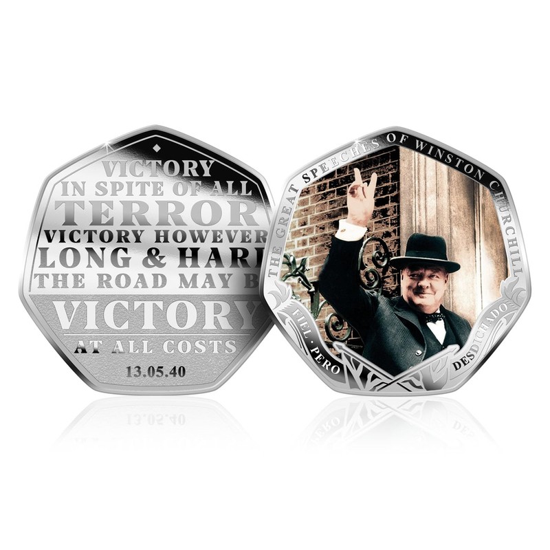The Koin Club Winston Churchill Famous Speeches 3 Colour Silver