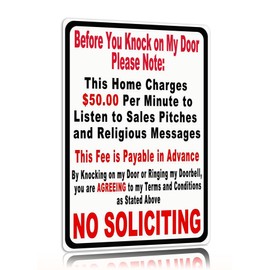 CUUCTGDA Before You Knock On My Door Sign No Soliciting Funny Metal Tin Sign 8 x 12 Inch